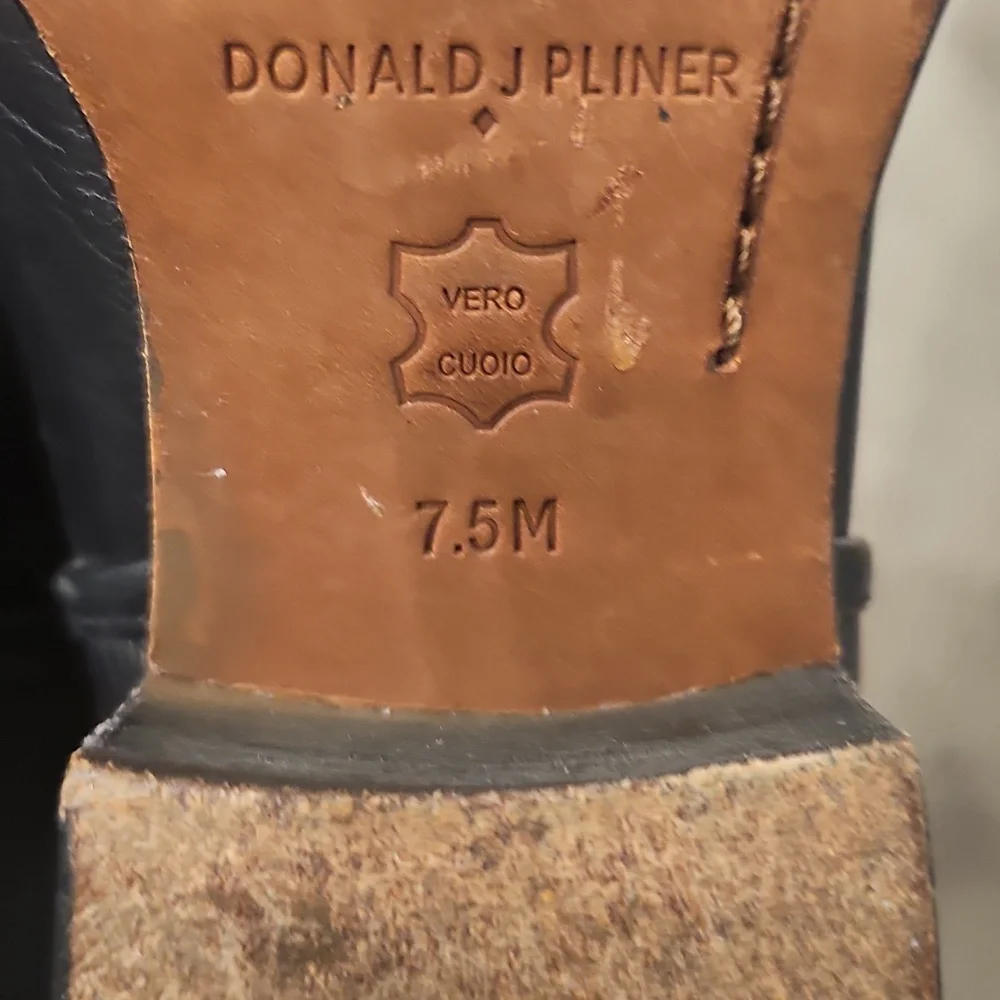 Donald J. Pliner Black Studded Leather Boots Union Jack Pronto Vibes